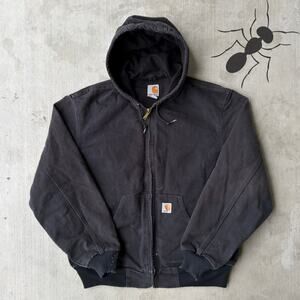 Carhartt black active hooded work wear jacket